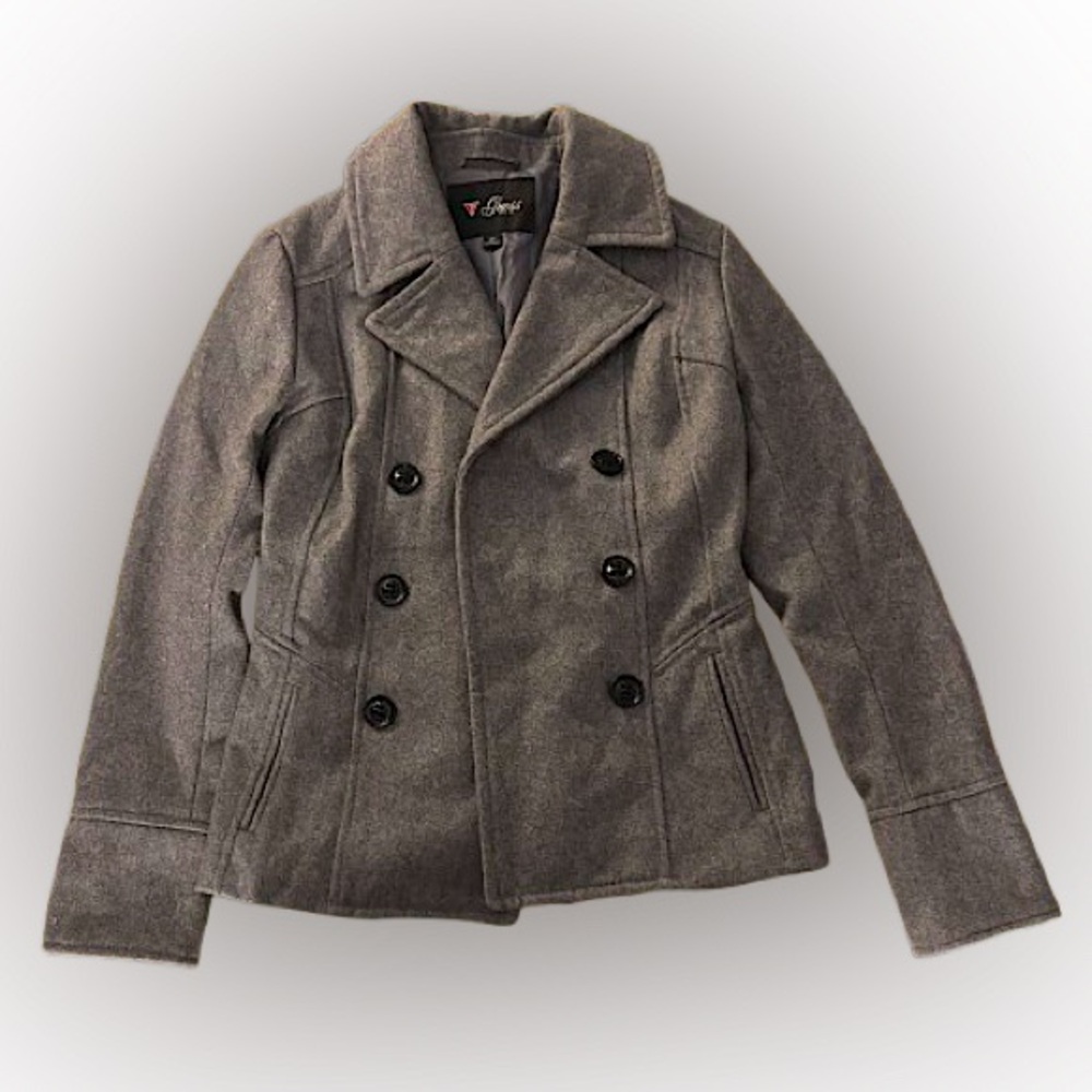 Guess Collared Button Up Peacoat Jacket XS
